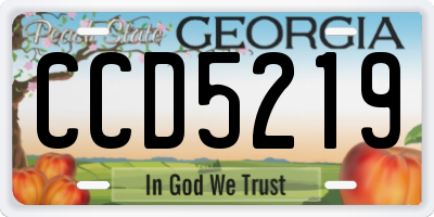GA license plate CCD5219