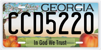 GA license plate CCD5220