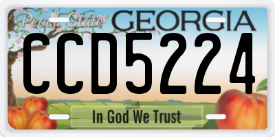 GA license plate CCD5224
