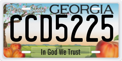 GA license plate CCD5225