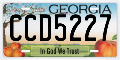 GA license plate CCD5227