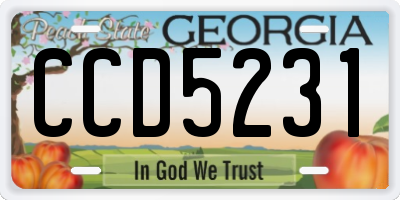 GA license plate CCD5231