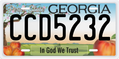 GA license plate CCD5232