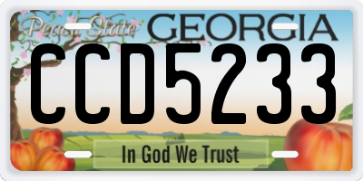 GA license plate CCD5233