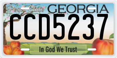 GA license plate CCD5237