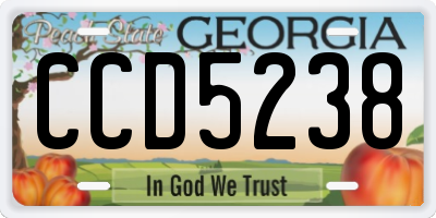 GA license plate CCD5238
