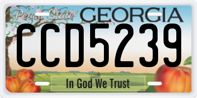 GA license plate CCD5239