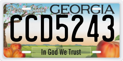 GA license plate CCD5243