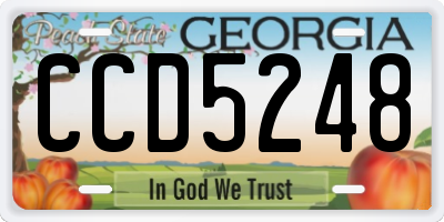 GA license plate CCD5248