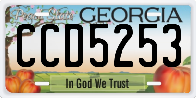 GA license plate CCD5253