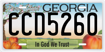 GA license plate CCD5260