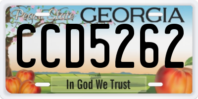 GA license plate CCD5262