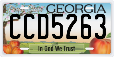 GA license plate CCD5263