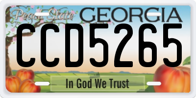 GA license plate CCD5265