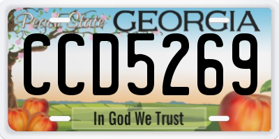 GA license plate CCD5269