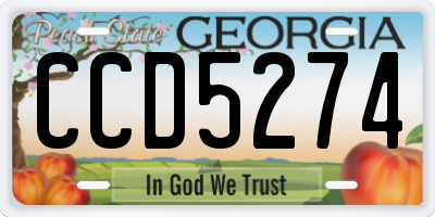 GA license plate CCD5274