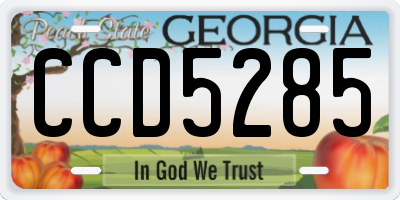 GA license plate CCD5285