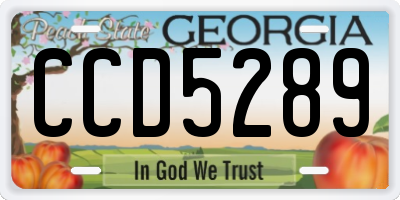 GA license plate CCD5289