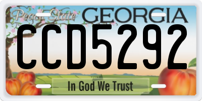 GA license plate CCD5292