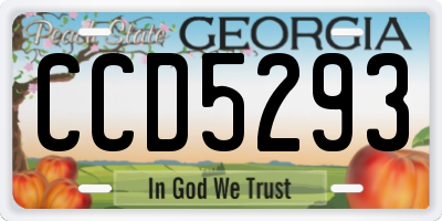 GA license plate CCD5293