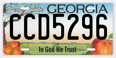 GA license plate CCD5296