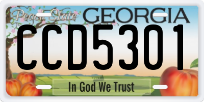GA license plate CCD5301