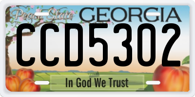 GA license plate CCD5302