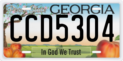 GA license plate CCD5304