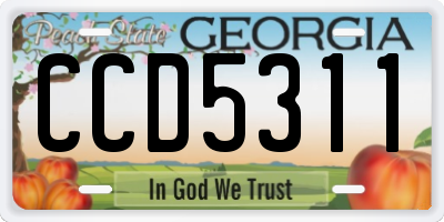 GA license plate CCD5311