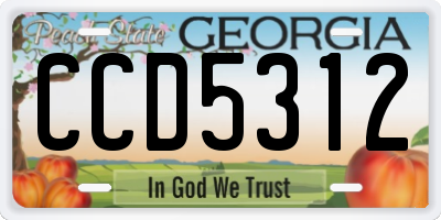 GA license plate CCD5312