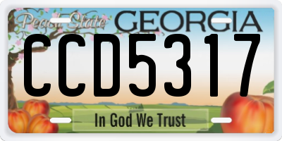 GA license plate CCD5317