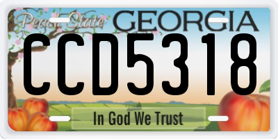 GA license plate CCD5318