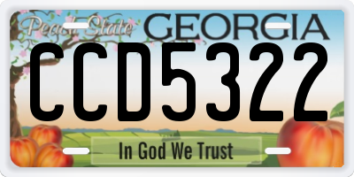 GA license plate CCD5322