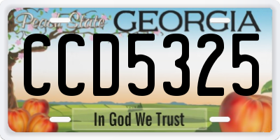 GA license plate CCD5325