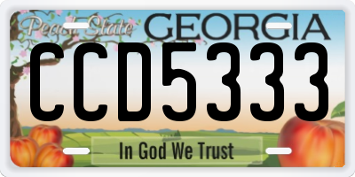 GA license plate CCD5333