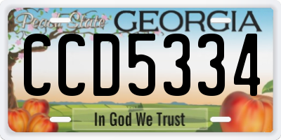 GA license plate CCD5334