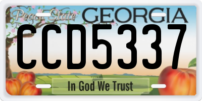GA license plate CCD5337