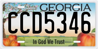 GA license plate CCD5346