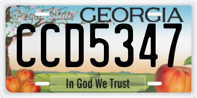 GA license plate CCD5347