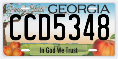GA license plate CCD5348