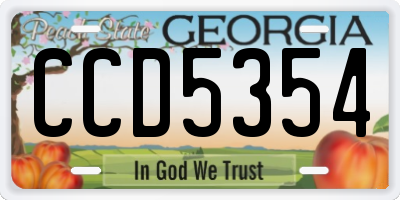 GA license plate CCD5354