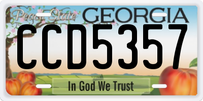 GA license plate CCD5357