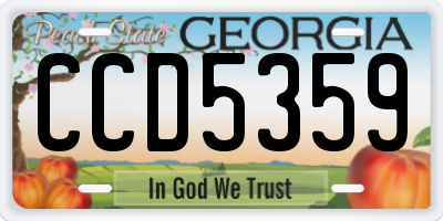 GA license plate CCD5359