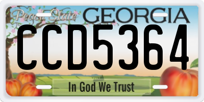 GA license plate CCD5364
