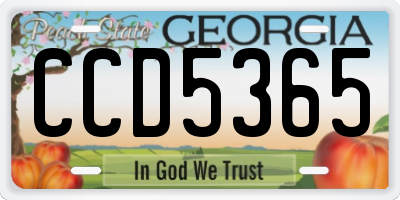GA license plate CCD5365