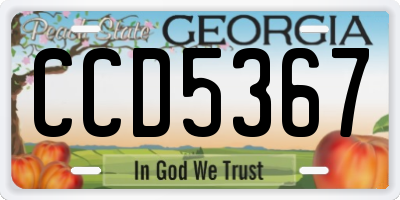 GA license plate CCD5367