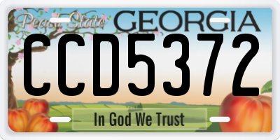 GA license plate CCD5372