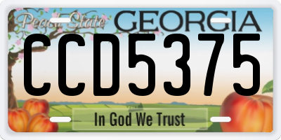 GA license plate CCD5375