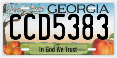 GA license plate CCD5383