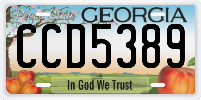 GA license plate CCD5389